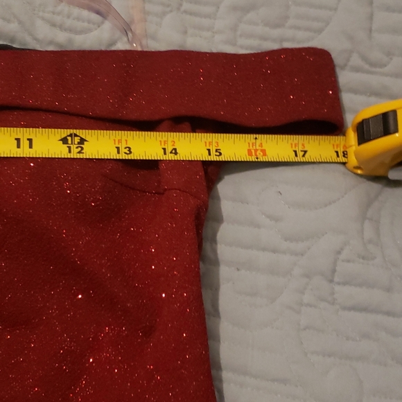 Off the shoulder Burgundy Sparkly Dress - Picture 5 of 6